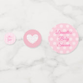 ピンクバニーラビットベビーガールベビーシャワー紙吹雪 コンフェッティ (裏面)