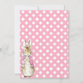 ピンクバニーラビットベビーシャワー 招待状 (裏面)