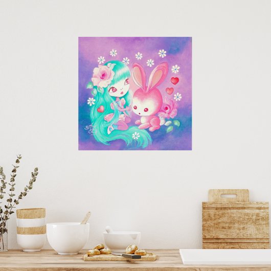 ピンクバニーラブ ポスター (キッチン)