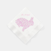 ピンクバニー女の子だ 縁ありカクテルナプキン (角)