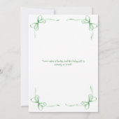 ピンクバニー弓ベビースワお洒落ーシャワー 招待状 (裏面)