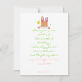 ピンクバニー誕生日招待状 招待状 (裏面)