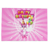 ピンクバニー誕生日漫画 ラージペーパーバッグ (裏面)