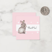 ピンクバニー赤ちゃんシャワーありがとうノートカード ノートカード (正面/裏面インサイチュ)
