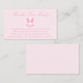 ピンクバニー赤ちゃんシャワー本ベビーカード エンクロージャーカード (正面/裏面)