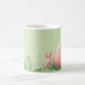 ピンクバニー&イースターエッグフローラ牧草地 コーヒーマグカップ (中央)