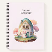 ピンクバニー&エッグシェイプハウスかわいいスタイル ノートブック (正面)