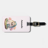 ピンクバニー&エッグシェイプハウスかわいいスタイル ラゲッジタグ (正面横)