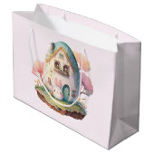 ピンクバニー&エッグシェイプハウスかわいいスタイル ラージペーパーバッグ (裏面アングル)