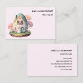 ピンクバニー&エッグシェイプハウスかわいいスタイル 名刺 (正面/裏面)