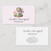 ピンクバニー&エッグシェイプハウスかわいいスタイル 名刺 (正面/裏面)