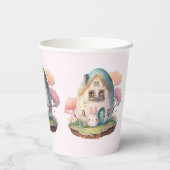 ピンクバニー&エッグシェイプハウスかわいいスタイル 紙コップ (裏面)