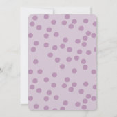 ピンクバニー&パープル水玉模様ガールズバースデーパーティー 招待状 (裏面)