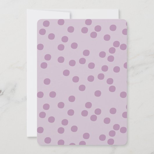 ピンクバニー&パープル水玉模様ガールズバースデーパーティー 招待状 (裏面)