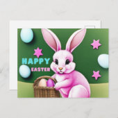 ピンクバニー ポストカード (正面/裏面)