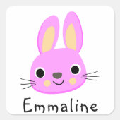 ピンクバニー・春+イースター スクエアシール (正面)