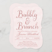 ピンクバブリーアンドブランチブライダルシャワー招待状 招待状 (正面/裏面)