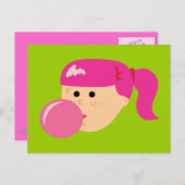 ピンクバブルガムガール ポストカード (正面/裏面)