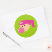 ピンクバブルガムガール ラウンドシール (封筒)