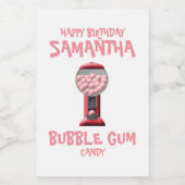 ピンクバブルガムキャンディマシン フードラベル (シングルラベル)