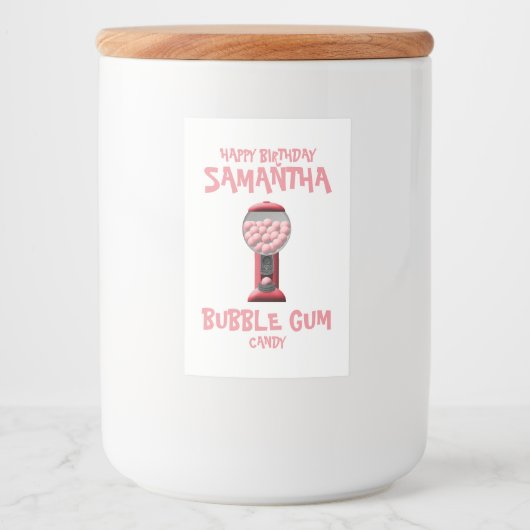 ピンクバブルガムキャンディマシン フードラベル (正面)