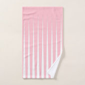 ピンクバブルガムプリートトライアングルデザインタオル バスタオルセット (ハンドタオル)