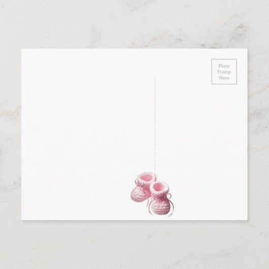 ピンクバブルガム葉巻ベビーガール発表 案内ポストカード (裏面)