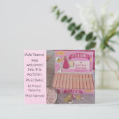 ピンクバブルガム葉巻ベビーガール発表 案内ポストカード (スタンド正面)