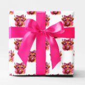 ピンクバブルガム高地数々の牛 ラッピングペーパーシート