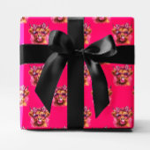 ピンクバブルガム高地数々の牛 ラッピングペーパーシート