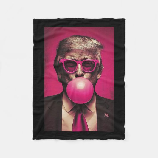 ピンクバブルガム フリースブランケット (正面)