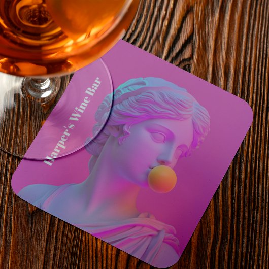 ピンクバブルガンポップ・アートのビーナス コースター