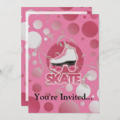 ピンクバブルスワールローラースケート, スケート 招待状 (正面/裏面)