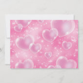 ピンクバブルハートかわいいガーリー誕生日スウィート16 招待状 (裏面)