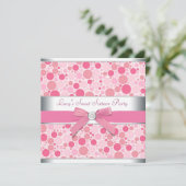 ピンクバブルピンク甘い16誕生日パーティー 招待状 (スタンド正面)