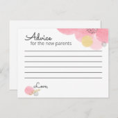ピンクバブルベビーシャワー – アドバイスカード ポストカード (正面/裏面)