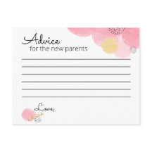 ピンクバブルベビーシャワー – アドバイスカード