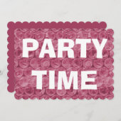 ピンクバブルラップ誕生日パーティーの招待 招待状 (正面/裏面)