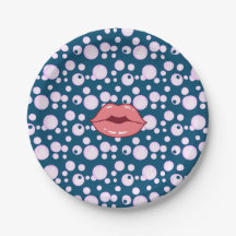ピンクバブルリップ紙プレート