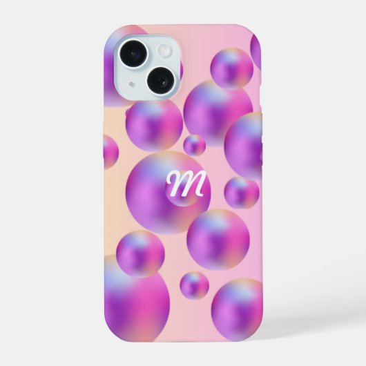 ピンクバブル携帯電話カバー iPhone 15ケース (裏面)