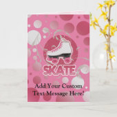 ピンクバブル旋回ローラスケート、スケートで滑る カード (黄色い花)