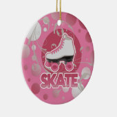 ピンクバブル旋回ローラスケート、スケートで滑る セラミックオーナメント (右)