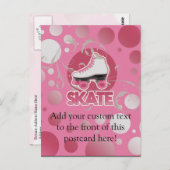ピンクバブル旋回ローラスケート、スケートで滑る ポストカード (正面/裏面)