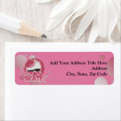 ピンクバブル旋回ローラスケート、スケートで滑る ラベル (インサイチュ)