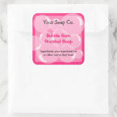 ピンクバブル気泡ガム石鹸ラベル スクエアシール (バッグ)