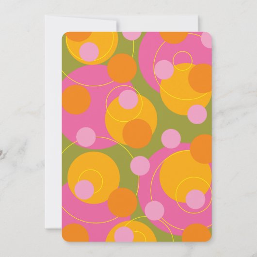 ピンクバブル水玉模様フォトボーイバースデーパーティー 招待状 (裏面)