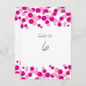 ピンクバブル紙吹雪テーブル番号カード ポストカード (正面/裏面)