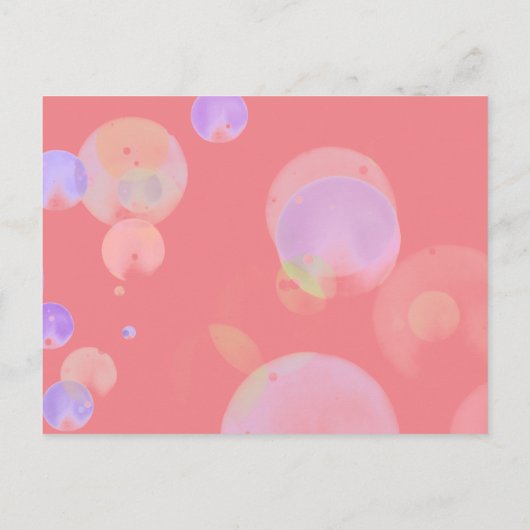 ピンクバブル誕生日写真ありがとうはがき インビテーションポストカード (裏面)
