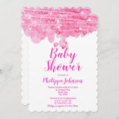 ピンクバブル赤ちゃんシャワー招待状 招待状 (正面/裏面)