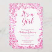 ピンクバブル赤ちゃんシャワー招待状 招待状 (正面/裏面)